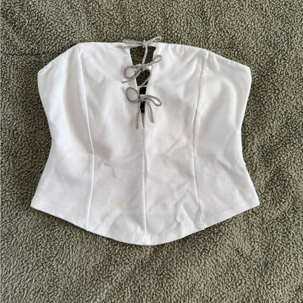 Elegant White Corset Top